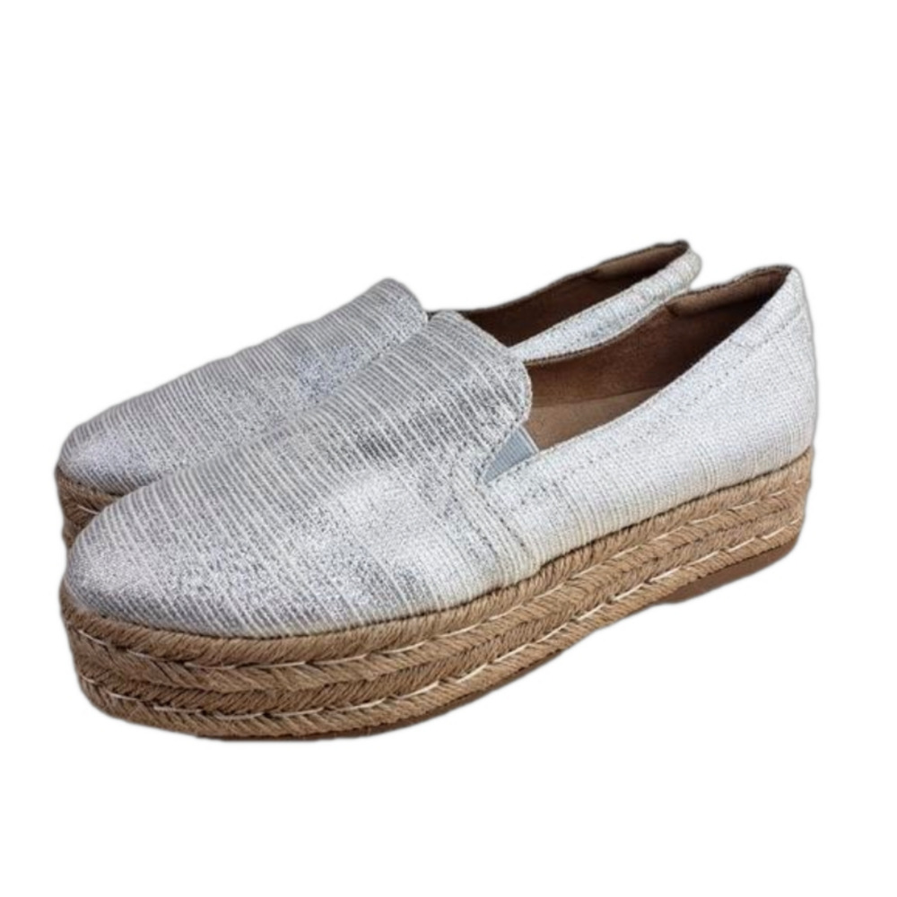 Naturalizer Whitley Metallic Espadrille Slip on Loafer Shoes Size 7.5M Coastal